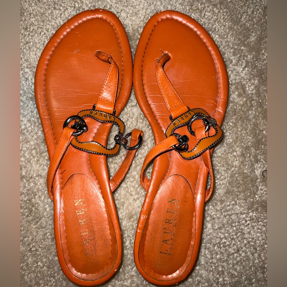 Orange Ralph Lauren Flip Flops